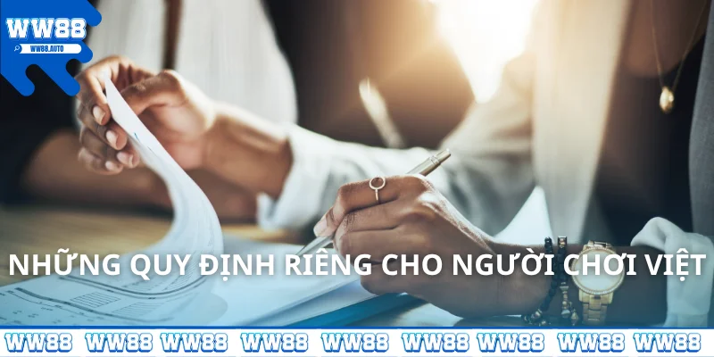Những điều khoản điều cho người chơi Việt